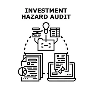Investment hazard audit concept exploring financial risk Illustrazione stock