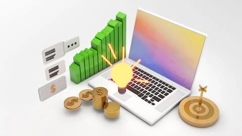 Investment in information technology, use of computer equipment, view finan.. 写真素材