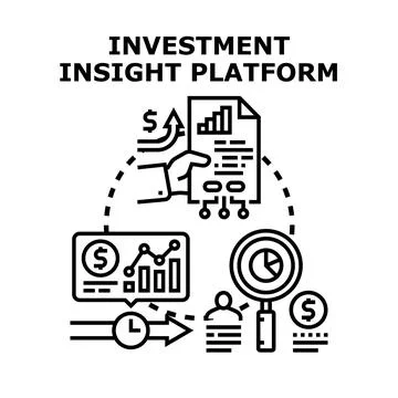 Investment insight platform processing financial data Illustrazione stock