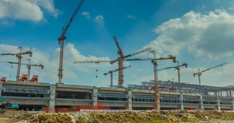 Investment in large scale construction projects in public transportation Stock Footage 108586722