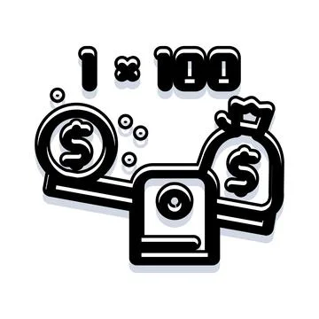 Investment leverage concept multiplying initial capital earnings Stock Illustration