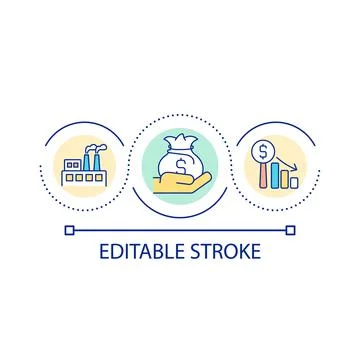 Investment loop concept icon Stock Illustration