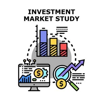 Investment market study process visualizing financial analysis イラスト素材