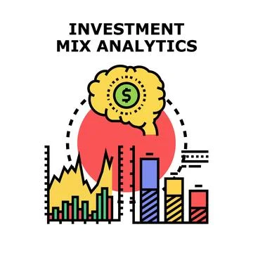 Investment mix analytics exploring financial strategy and planning Illustrazione stock