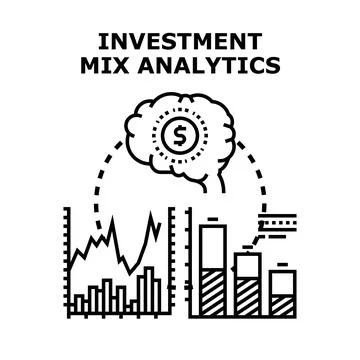 Investment mix analytics exploring financial strategy and planning Stock Illustration