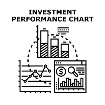 Investment performance chart business data analysis concept Stock Illustration