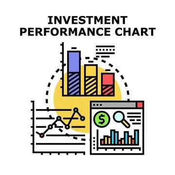 Investment performance chart business data analysis concept Stock Illustration