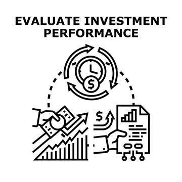 Investment performance evaluation process analyzing revenue growth イラスト素材