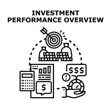 Investment performance overview concept evaluating financial growth strategy イラスト素材