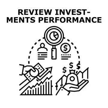Investment performance review concept analyzing financial growth 스톡 일러스트