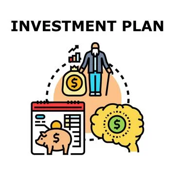 Investment plan for future financial security and retirement Illustrazione stock