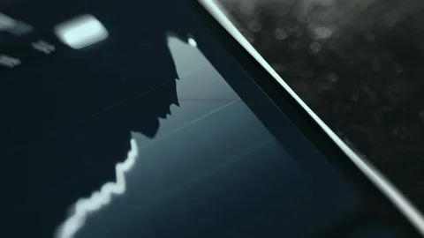 Investment Portfolio Analytics Touchscreen View with moving graphs Vídeo Stock 337051672