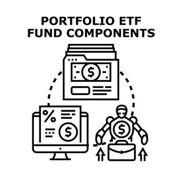 Investment portfolio components vector illustration finance documents, digita Stock Illustration