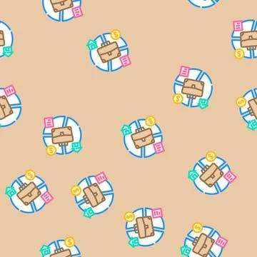 Investment portfolio vector seamless pattern Stock-Illustration