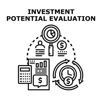 Investment potential evaluation strategy planning and analysis Stock Illustration