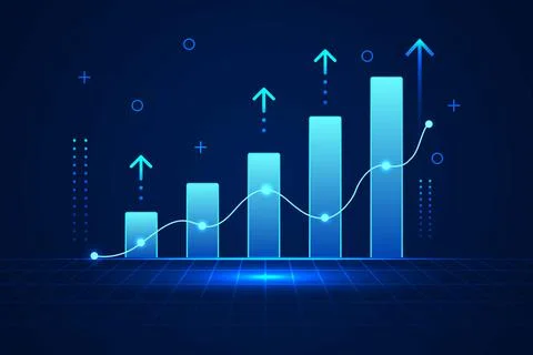 Investment progress, market performance Stock-Illustration