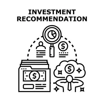 Investment recommendation analyzing market data for financial growth Stock Illustration