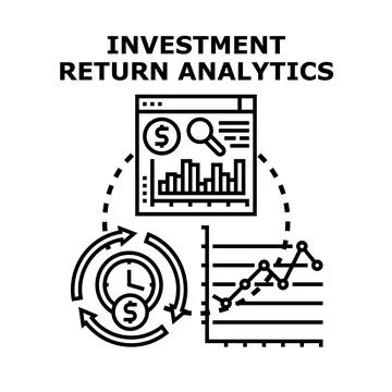 Investment return analytics financial data management concept Illustrazione stock
