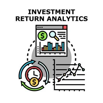 Investment return analytics financial data management concept Stock Illustration