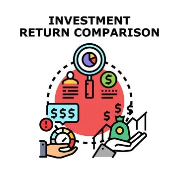 Investment return comparison analyzing financial growth and risk イラスト素材