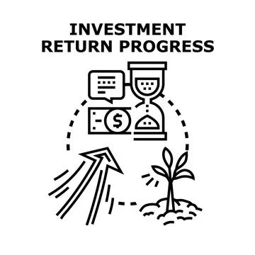 Investment return progress and growth concept Stock Illustration