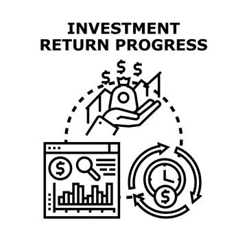 Investment return progress financial strategy concept Stock Illustration