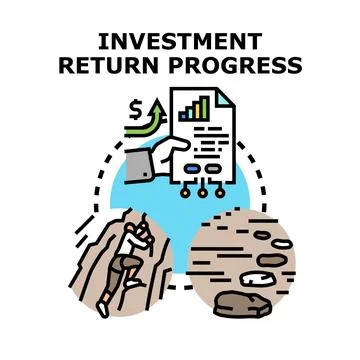 Investment return progress strategy symbolizing success and goal Stock Illustration