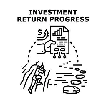 Investment return progress strategy symbolizing success and goal Stock Illustration