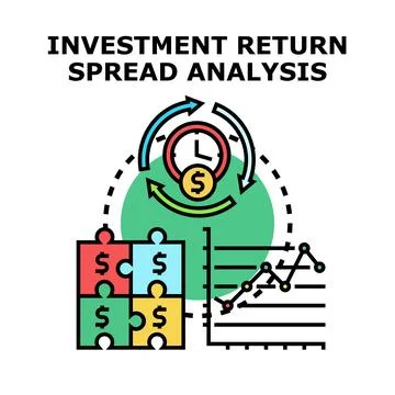Investment return spread analysis financial performance Illustrazione stock
