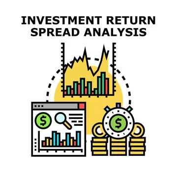 Investment return spread analysis vector concept Stockillustratie