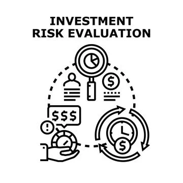 Investment risk evaluation concept analyzing financial strategy 库存插图