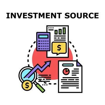 Investment source concept featuring financial analysis and growth Stock Illustration