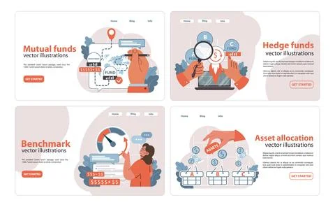 Investment strategy set. Flat vector illustration Stockillustratie