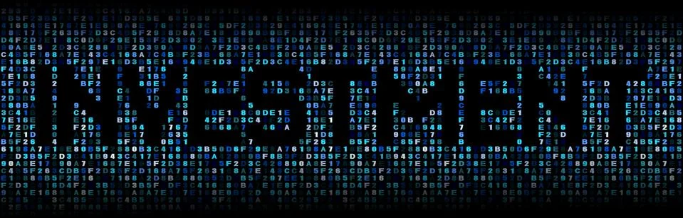 Investment text on hex code illustration Stock Illustration