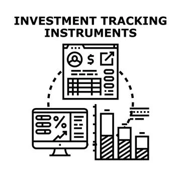 Investment tracking instruments concept showing financial analysis Stock Illustration