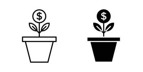 Investment tree icon vector art Illustrations Stock Illustration