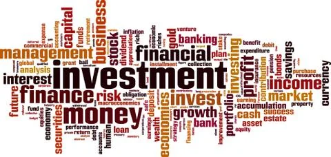 Investment word cloud Stock Illustration