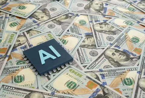 Investments in the development of artificial intelligence and new microchips. 库存照片