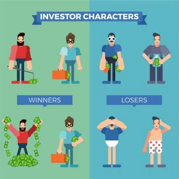 Investor characters set Stock Illustration
