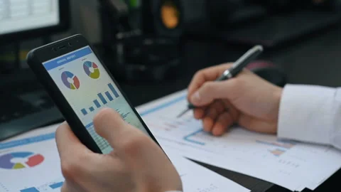 Investor Checking Stock Data Stock Footage 105940206