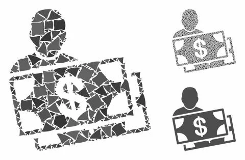 Investor Composition Icon of Inequal Elements Stock Illustration