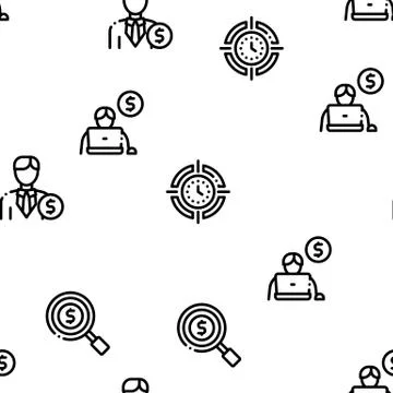 Investor Financial Seamless Pattern Vector Illustrazione stock