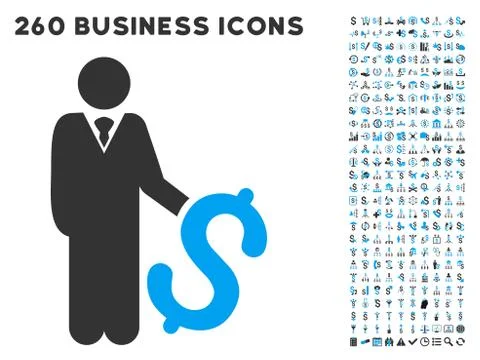 Investor Icon with Flat Vector Set Ilustración de archivo
