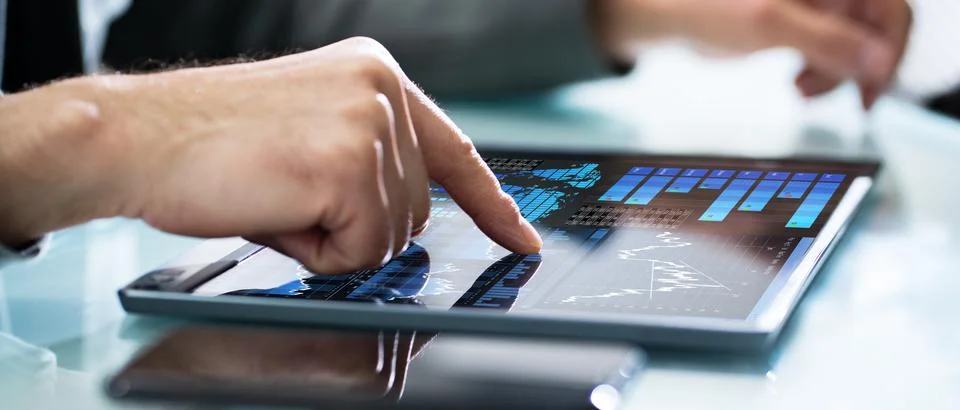 Investor Mobile Dashboard Analytics Data Stock Photos