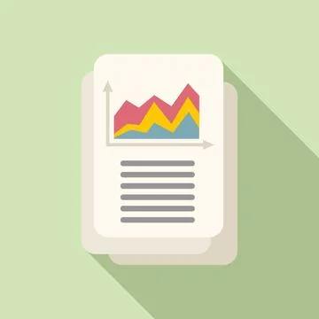 Investor papers icon flat vector. Financial money Stock Illustration