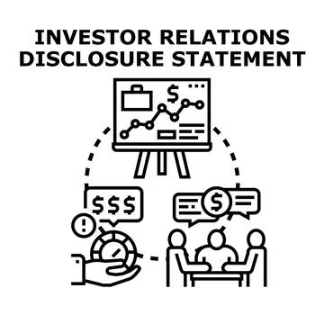 Investor relations disclosure statement concept illustration Illustrazione stock