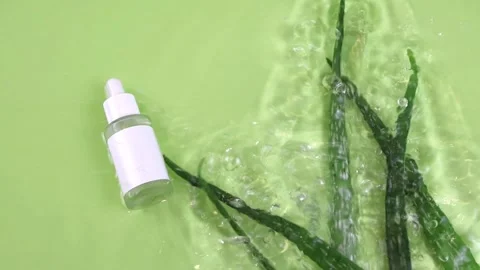 Invigorating Aloe Vera Serum with Cascading Leaves Stock Footage 273922953