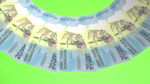 Invigorating Looping Design 20000 Ariary Curency of Madagascar Stock Footage 306203700