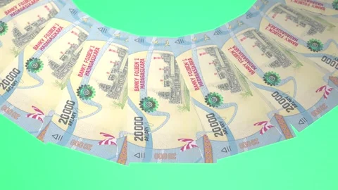 Invigorating Looping Design 20000 Ariary Curency of Madagascar Stock Footage 306203702