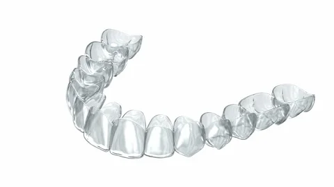 Invisalign braces or invisible retainer. Medically accurate dental 3D animation Stock Footage 204141025